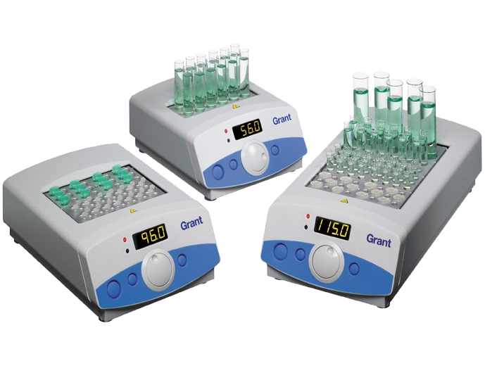 Dry block heating systems with interchangeable blocks